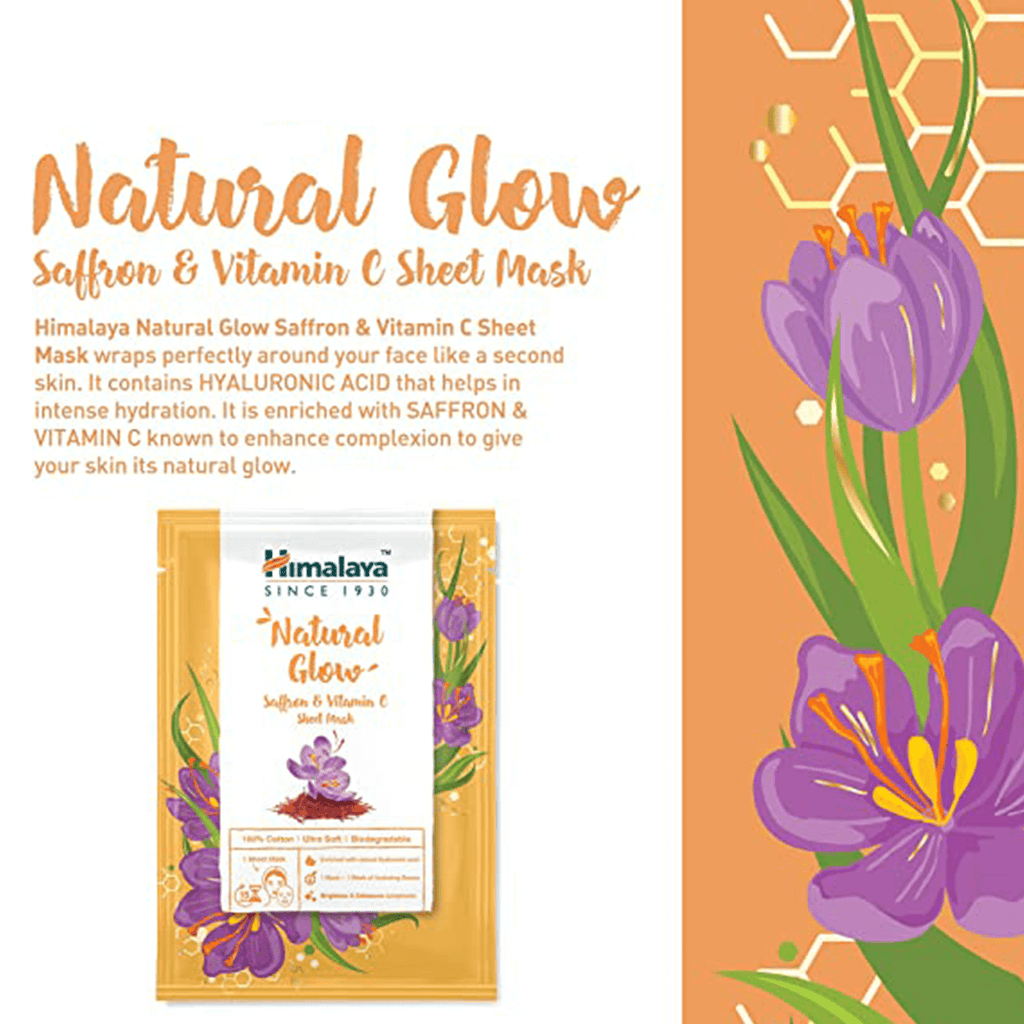 Himalaya Natural Glow Saffron & Vitamin C Sheet Mask - 30ml