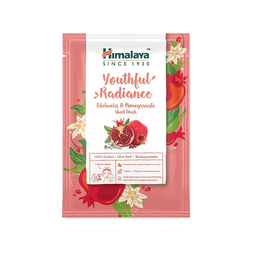 Himalaya Youthful Radiance Edelweiss & Pomegranate Sheet Mask - 30ml