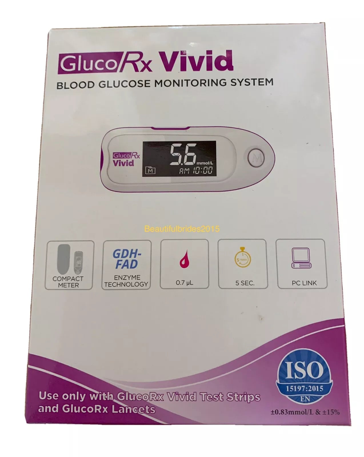 GlucoRx Vivid Pink Blood Glucose Meter
