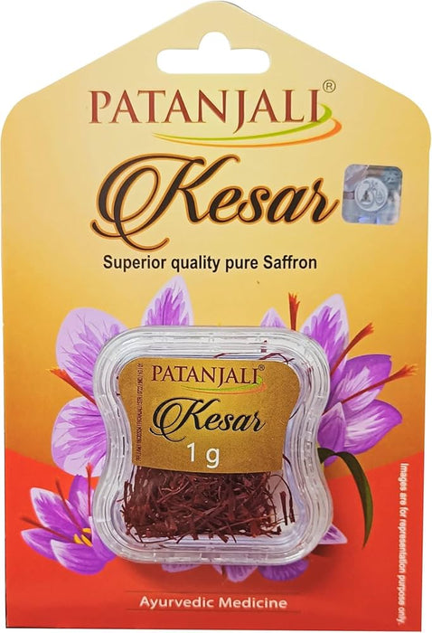 Patanjali Kesar Pure Saffron – 1g Premium Quality Saffron for Natural Aroma and Color