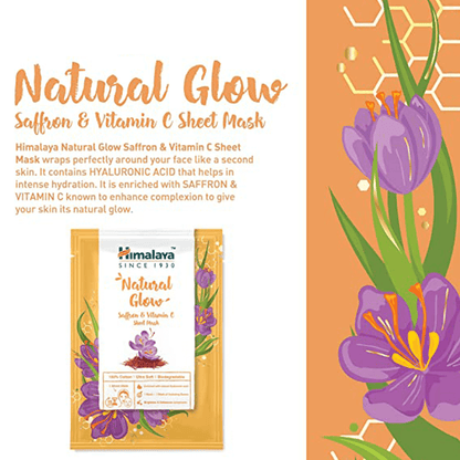 Himalaya Natural Glow Saffron & Vitamin C Sheet Mask - 30ml